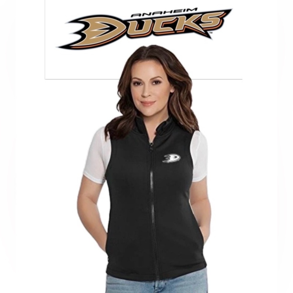 NWT [Touch by Alyssa Milano] Anaheim Ducks NHL Activewear Full-Zip Vest Womens L